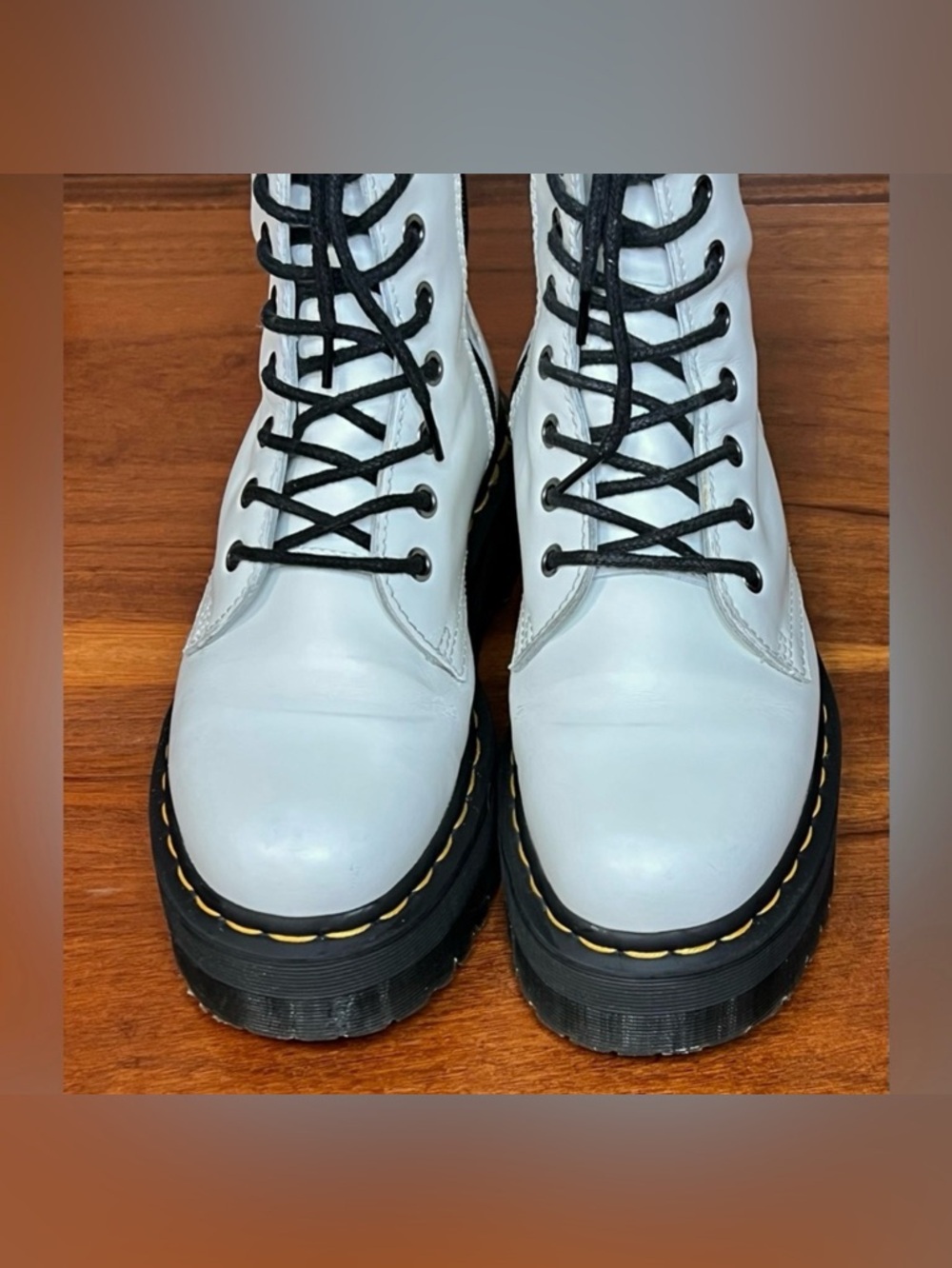 Dr. Doc Martens Jadon Platform Leather Zip Combat Boots Goth Grunge Festival - Picture 6 of 14